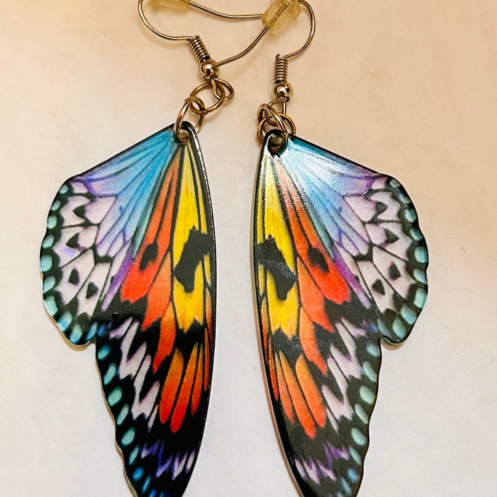 Colorful Butterfly Wing Earrings